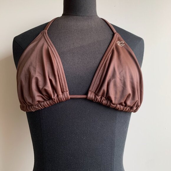 Billabong surf BLUE CRUSH Vintage bikini solid brown D cup Small bottom set RARE - Picture 3 of 7